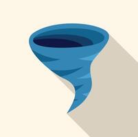Blue tornado rotating and forming a vortex with long shadow vector