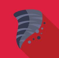 Tornado rotating leaving destruction behind flat icon design vector