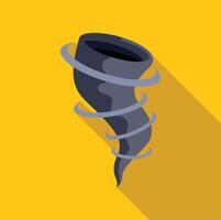 Powerful tornado rotating with great force on yellow background vector