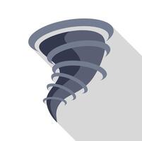 Grey tornado rotating with long shadow on white background vector