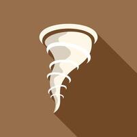 Big white tornado rotating with long shadow vector