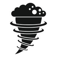 Big tornado rotating with storm cloud forming a natural disaster vector