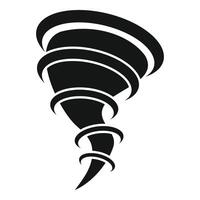 Black tornado rotating and touching the ground vector