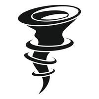 Black tornado rotating and touching the ground vector