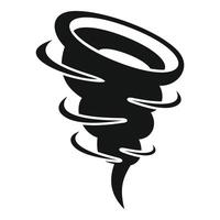 Black tornado rotating and touching the ground vector