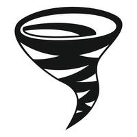 Black and white tornado spinning and touching the ground vector