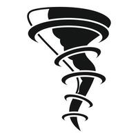 Black tornado rotating and touching the ground vector
