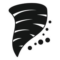 Black tornado rotating with debris flying around vector