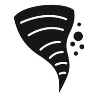 Black tornado rotating and destroying with debris around vector