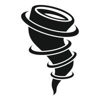 Black tornado rotating and destroying with strong winds vector