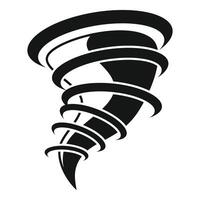 Black and white tornado rotating and touching the ground vector