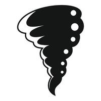 Black tornado rotating with debris inside vector
