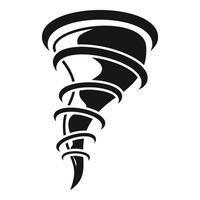 Black tornado rotating and touching the ground vector