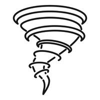 Hurricane tornado rotating with funnel cloud reaching down from storm clouds vector