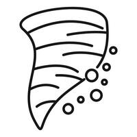 Hurricane whirlwind spinning leaving destruction in its wake line art icon vector