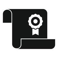 Diploma scroll icon showing graduation certificate vector