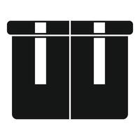 Two cardboard boxes with tape standing next to each other vector