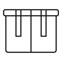 Opened rectangular parcel box with stripes icon outline vector