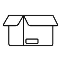 Open cardboard box with label for shipping vector