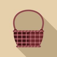 Empty picnic basket with gingham pattern waiting to be filled vector