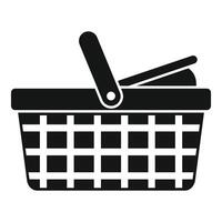 Empty shopping basket icon representing retail purchases vector