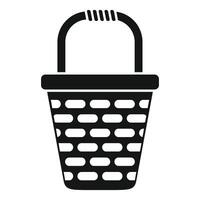 Wicker basket icon representing shopping and storage vector
