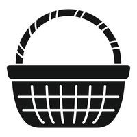 Empty wicker basket icon representing picnic and storage vector