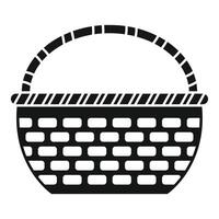 Empty wicker picnic basket icon showing relaxation vector