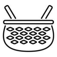 Empty wicker basket with handles for picnic or shopping vector