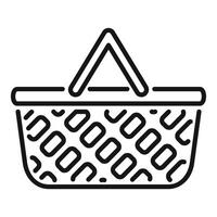 Empty picnic basket with checkered pattern waiting to be filled vector