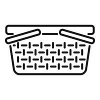 Empty picnic basket with handles folding over top vector