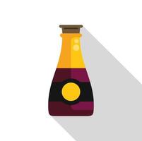 Wine bottle with long shadow showing alcoholic beverage vector