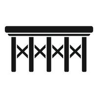 Wooden bridge with x shaped railings for river crossing vector