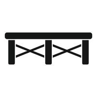 Wooden bench with x shaped side supports icon showing a simple seat vector