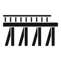 Bridge with railings connecting river banks icon silhouette vector