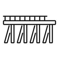 Bridge construction site connecting land over water with strong support beams vector