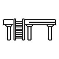 Oil platform standing on pillars with ladder access vector