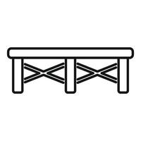 Wooden bench with x shaped side supports showing minimalist design vector