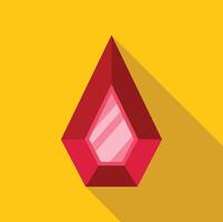 Red ruby gemstone shining on yellow background vector