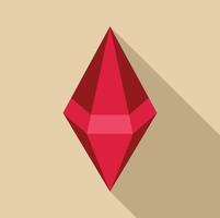 Red ruby gemstone shining with light reflection vector