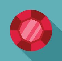Round red ruby gemstone shining brightly vector