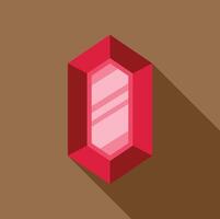 Red gemstone shining with bright light reflection vector