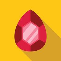 Red ruby gemstone shining with light reflection vector