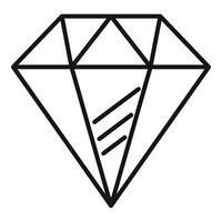 Diamond icon with lines reflecting light shining brightly vector