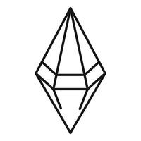 Line art vector illustration of a faceted diamond shape