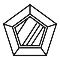 Pentagon shape mirror reflecting light in black and white line art style vector