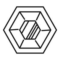 Hexagon combining with smaller hexagon creating a geometric shape vector