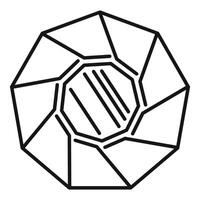 Octagon gemstone with inner hexagon reflecting light icon outline vector