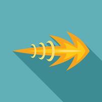 Fire arrow flying through air creating long shadow vector