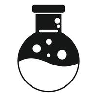 Round bottom flask containing bubbling liquid icon vector